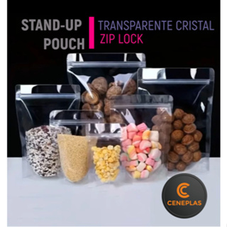 Saco Stand Up CRISTAL Com Zip 12x18 - 500 unidades em Oferta na Shopee