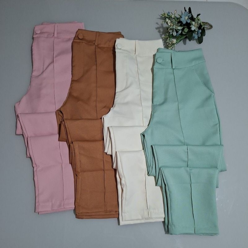 Calça Alfaiataria Feminina Tradicional Reta Com Botão em Oferta na Shopee