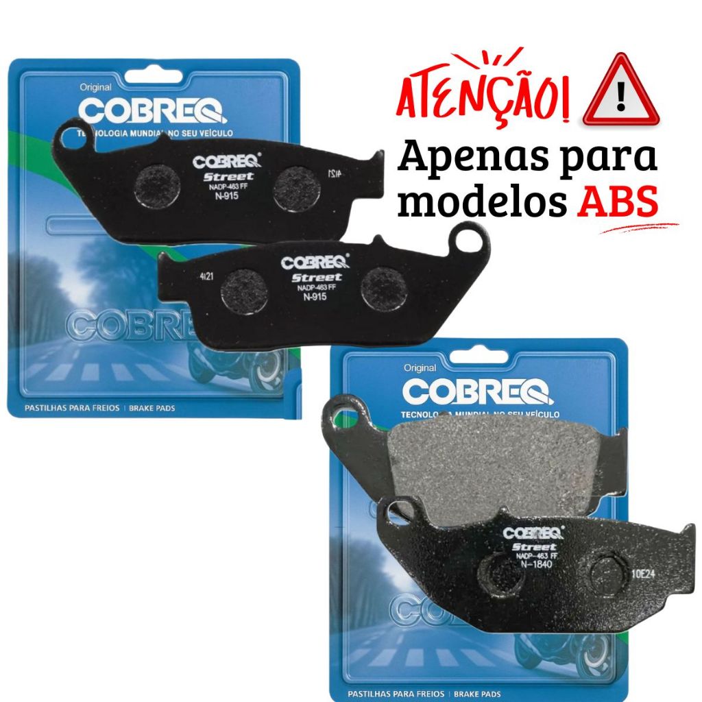 Kit Pastilhas de Freio Cb 250f Twister Com Abs 2016-2022 / Cb 300f Twister Com Abs 2023-2025 Cobreq em Oferta na Shopee
