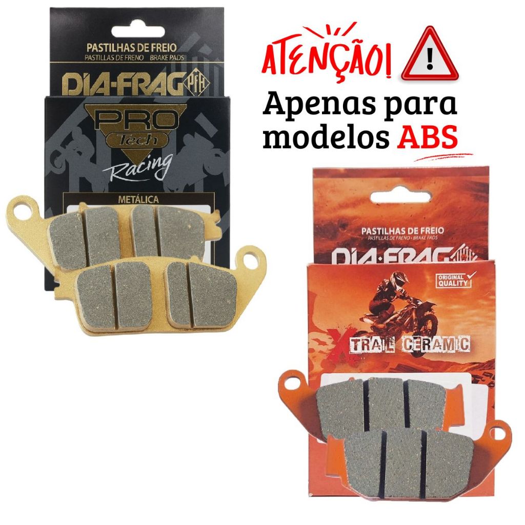 Kit Pastilhas de Freio Cb 300f Twister Abs Diafrag (Cerâmica + Metálica) em Oferta na Shopee