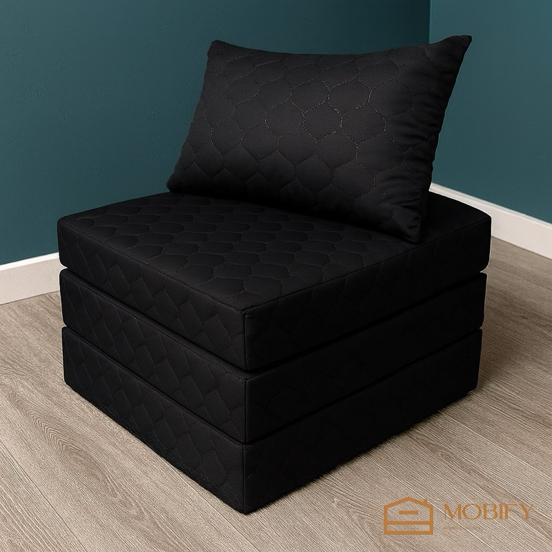 Puff Colchonete Dobrável / Sofá 3 em 1 Bordado + Travesseiro Capa com Ziper em Oferta na Shopee