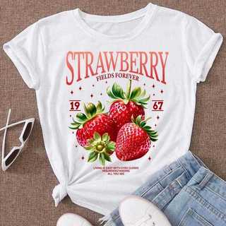 Camiseta Tshirt Feminina Blusa Estampas Frutas Variadas