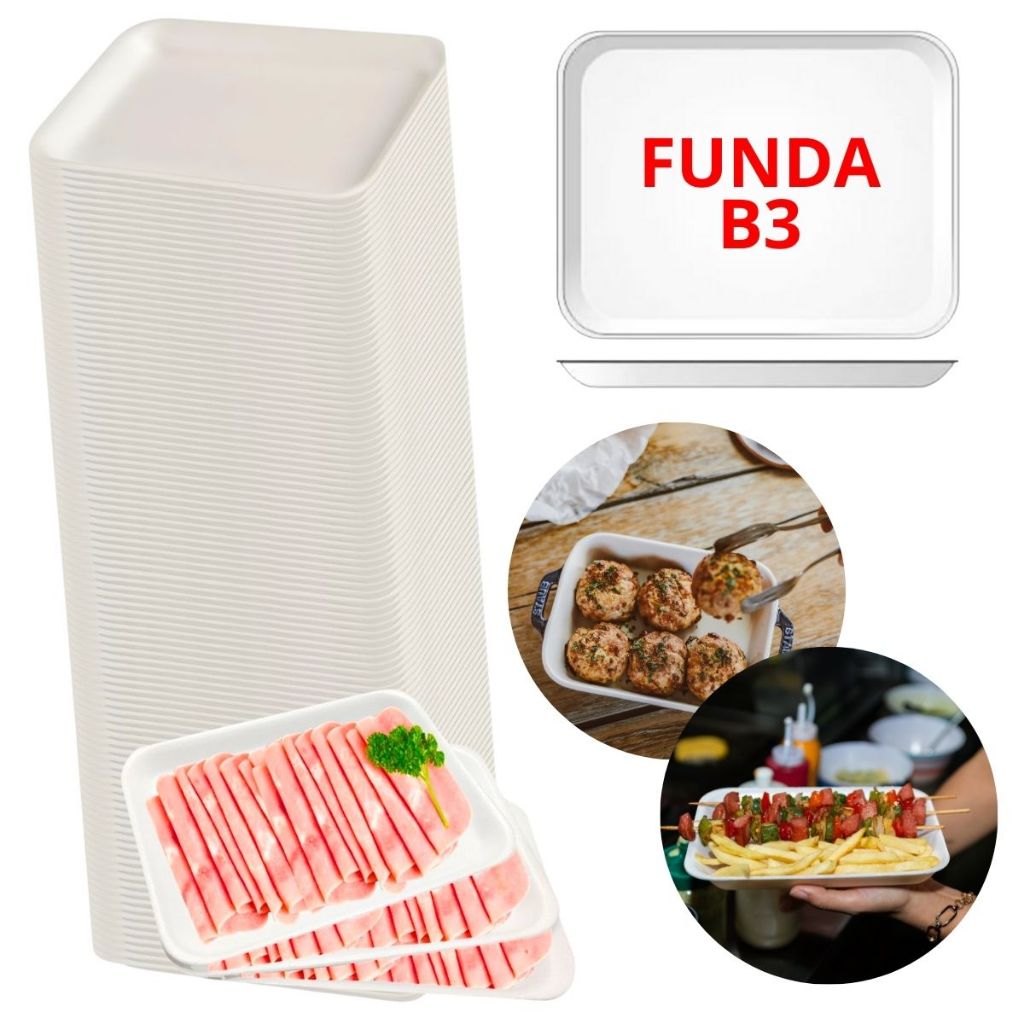 Bandeja De Isopor Funda B3 Fardo Kit 400 Unidades Legumes Frutas Frios Carnes