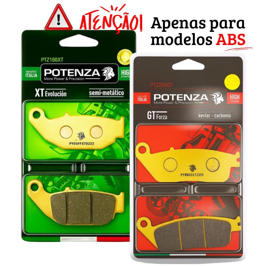Kit Pastilhas de Freio Cb 250f Twister Abs 2016-2022 / Cb 300F Twister Abs 2024-2026 Potenza em Oferta na Shopee