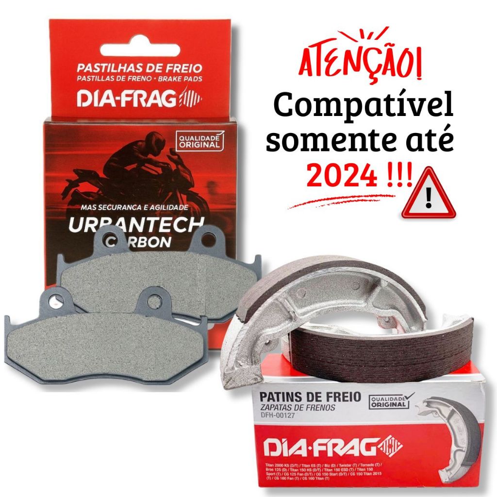Kit Freio Elite 125 2019-2024 Pastilhas E Lonas Diafrag em Oferta na Shopee