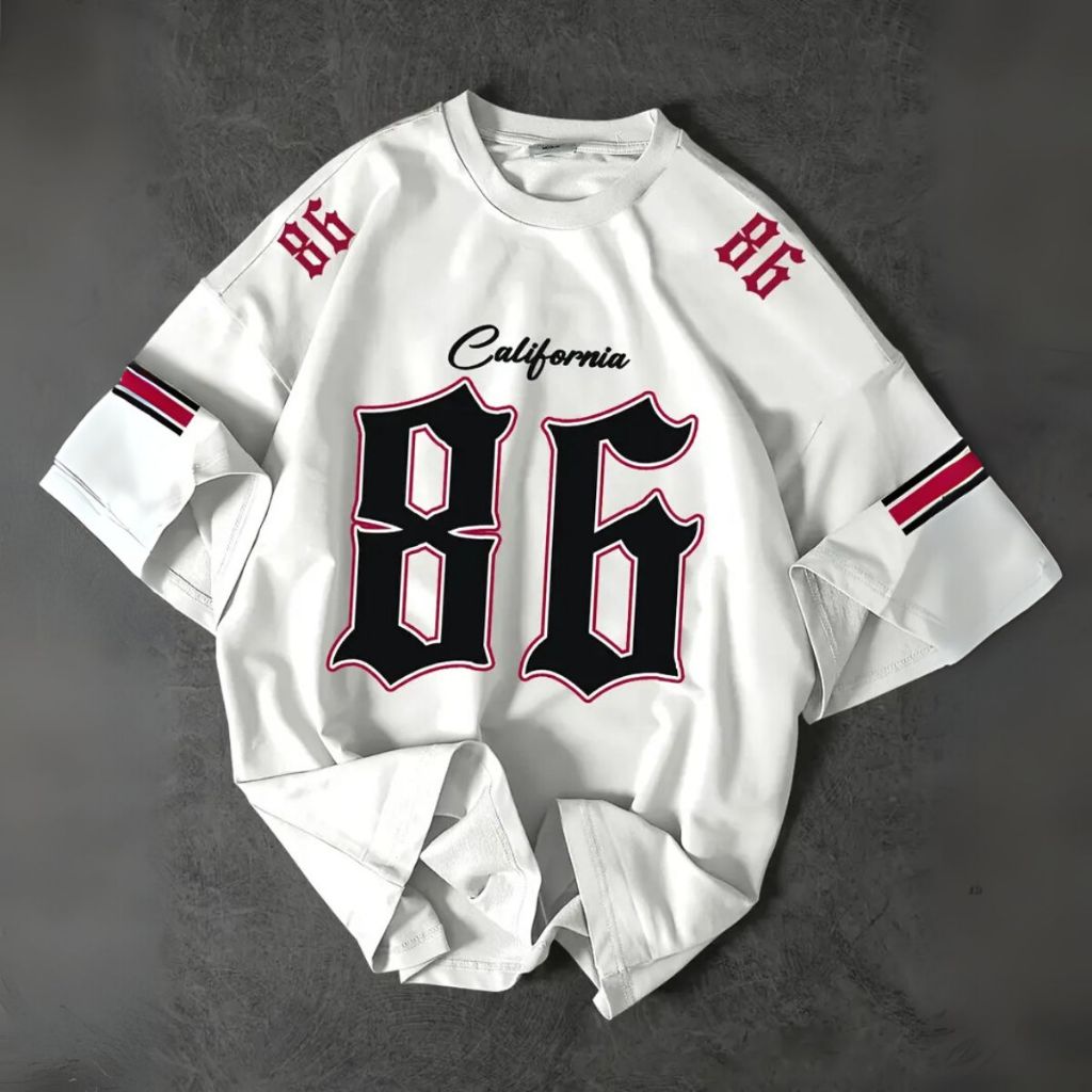 Camiseta Estilo Americano Despojada Oversized Casual Streetwear Lançamento