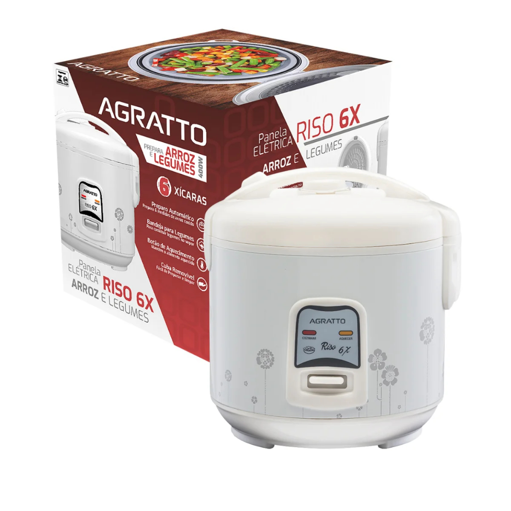 Panela Eletrica de Arroz Legumes Potente 400W Agratto 127V