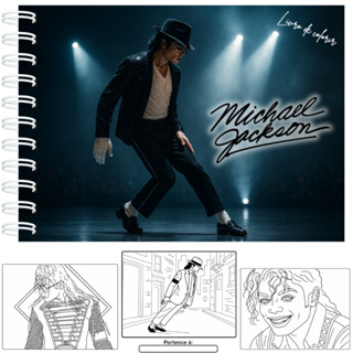 Livro de Colorir Inspirado no Rei do Pop Michael Jackson Capa Dura 50 Folhas 180g em Oferta na Shopee
