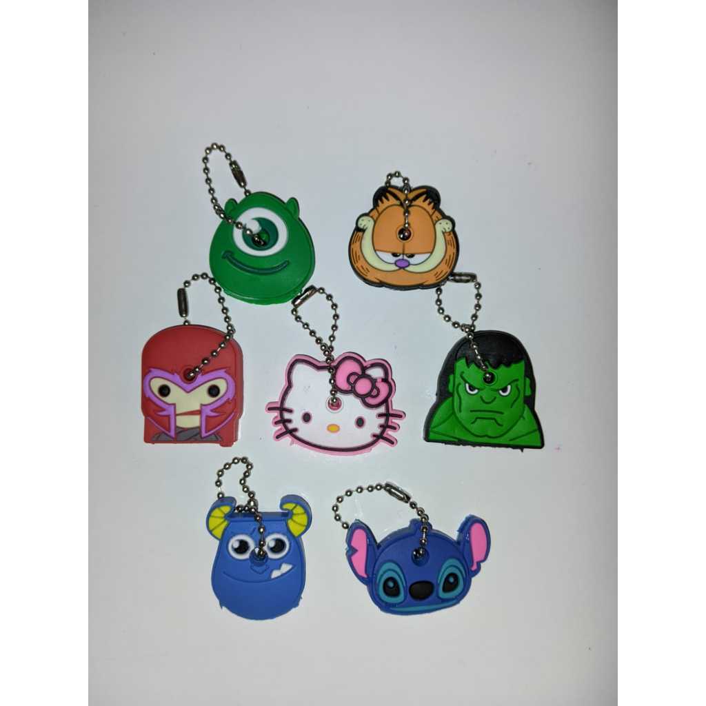 Protetor de Chave - Capa de silicone - Desenho Chaveiro Fofo Garfield Hello Kittty Hulk