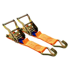 Kit 2 Catraca 1,5 Toneladas Rabicho 50mm Gancho J Amarração Laranja