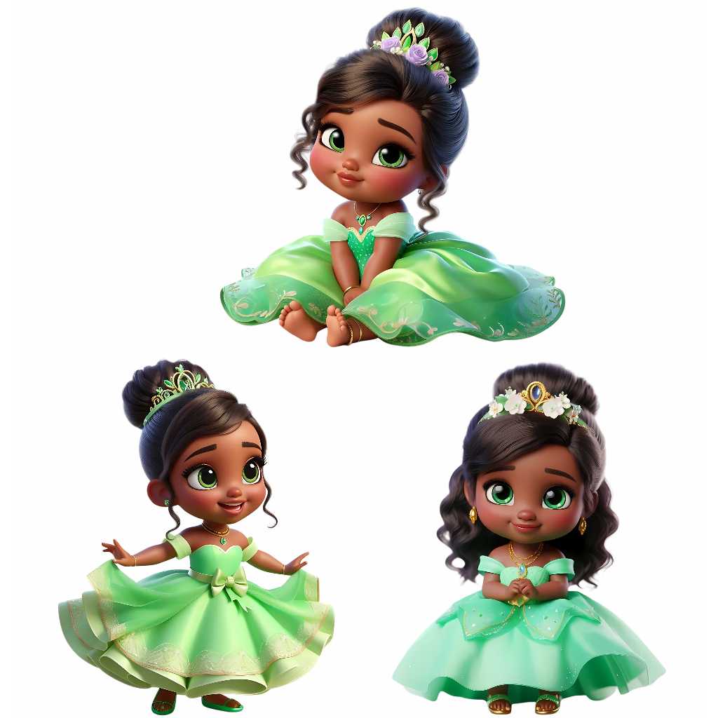 DISPLAY MDF KIT PRINCESA BABY THIANA (PRINCESA E O SAPO) 2 PEÇA DE 30CM 1 PEÇA DE 25CM