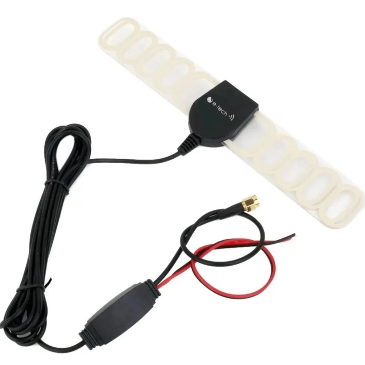 Antena Amplificada E-tech Para Tv Digital Automotiva Com Adesivo E Cabo 3 Metros em Oferta na Shopee
