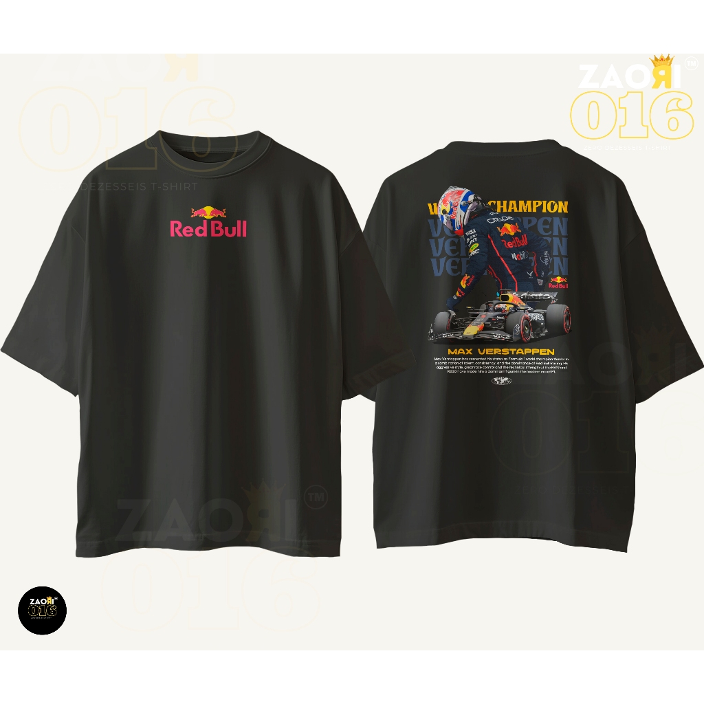Camiseta RedBull F1 Max Verstappen Racing 33 Champion Unissex StreetWear Vintage Premium Oversized