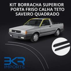 Jogo Borracha Superior Porta Friso Calha Teto Saveiro G1