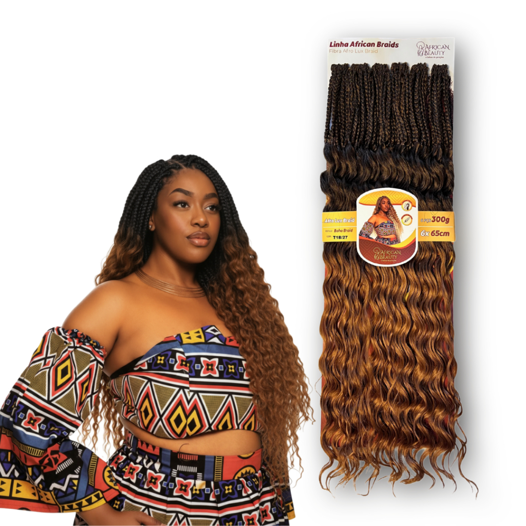 Cabelo Orgânico Boho Braid 65cm 300g Afro Lux Cacheado Natural Fibra Premium Macia Para Crochet Braid e Tranças Afro