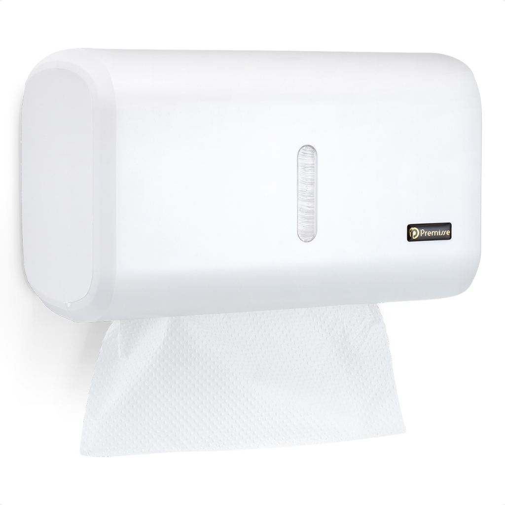 Dispenser Porta Papel Toalha Compacto Branco Para Banheiro
