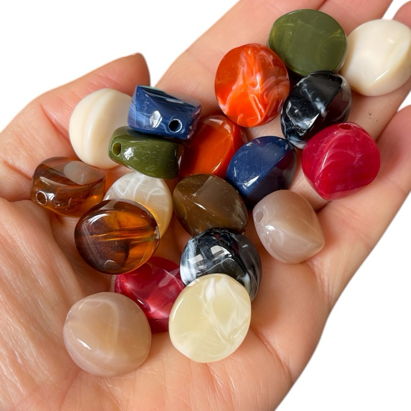 20Pçs Entremeios Conta sextavada 16x19mm  em Resina para colares e outros acessórios em Oferta na Shopee