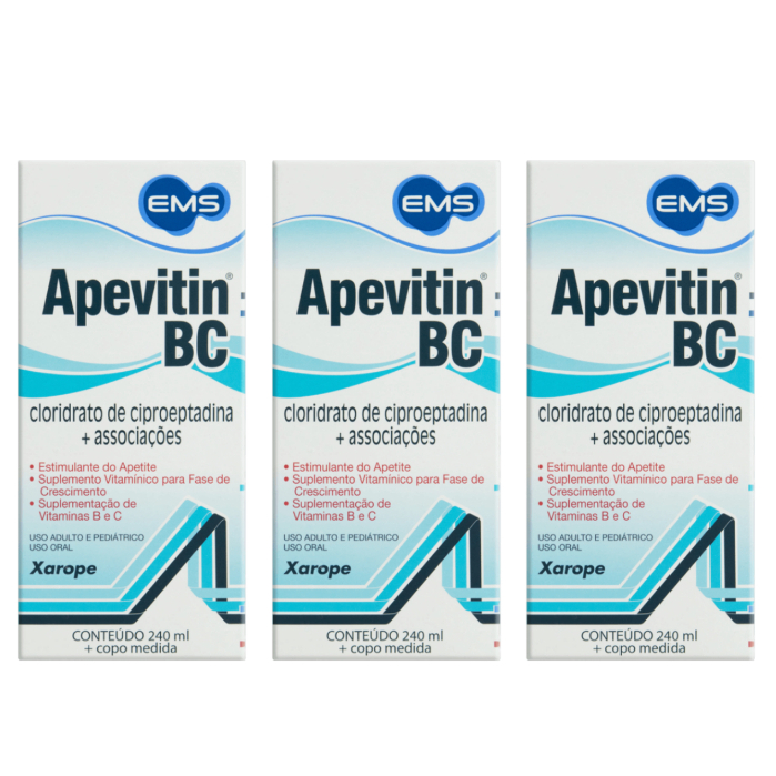 Kit 3x Apevitin Bc 240ml - Estimulante De Apetite em Oferta na Shopee