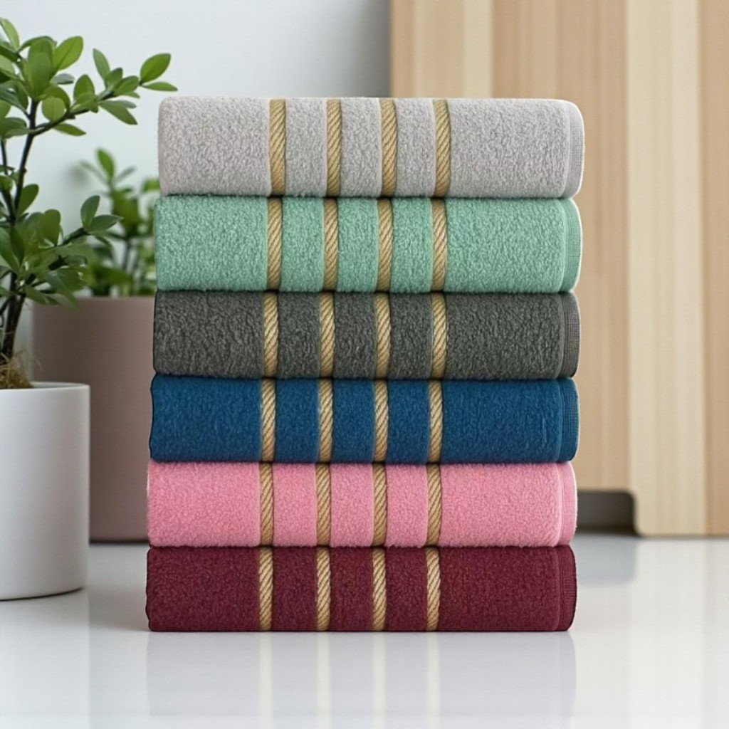 Kit 6 Toalhas Banho Dubai Luxo 100% Algodão 120x60cm Felpuda e Super Macia