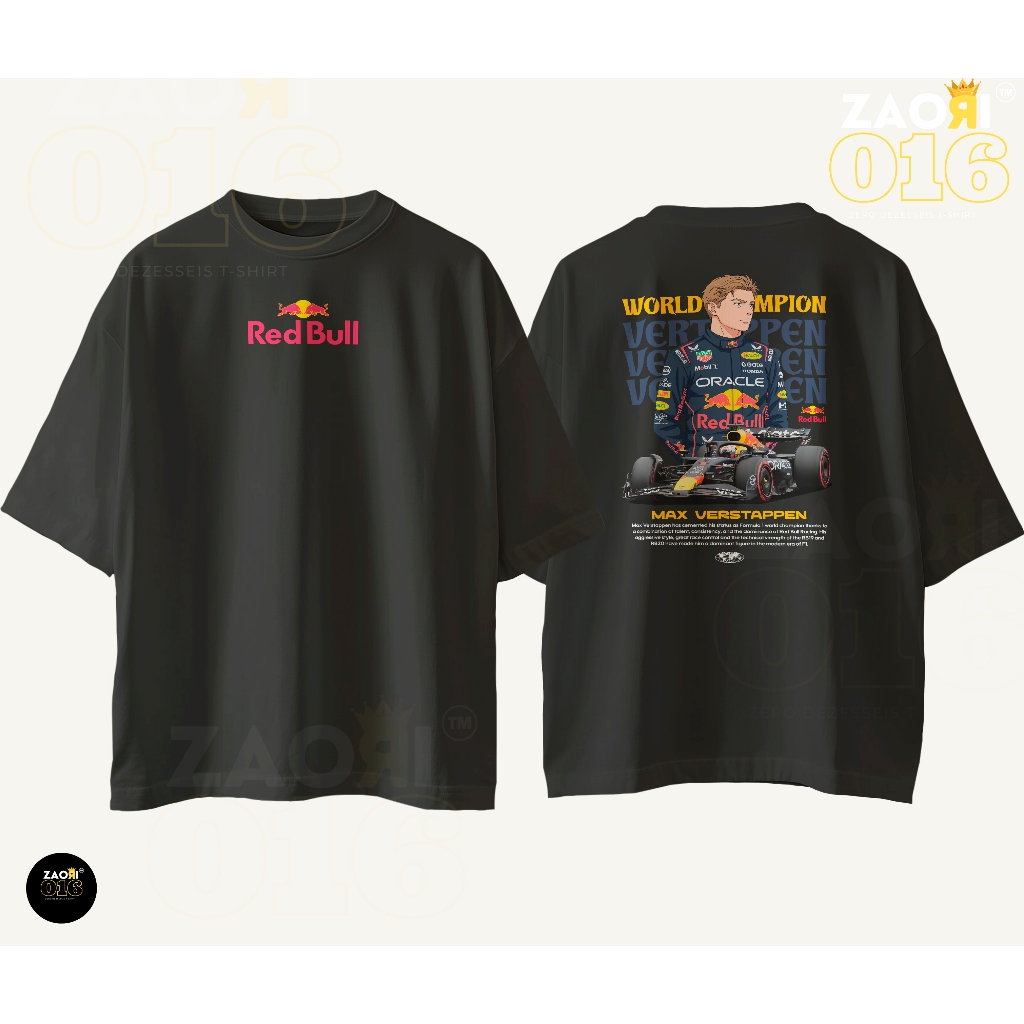 Camiseta RedBull F1 Max Verstappen Anime Champion Unissex StreetWear Vintage Premium Oversized
