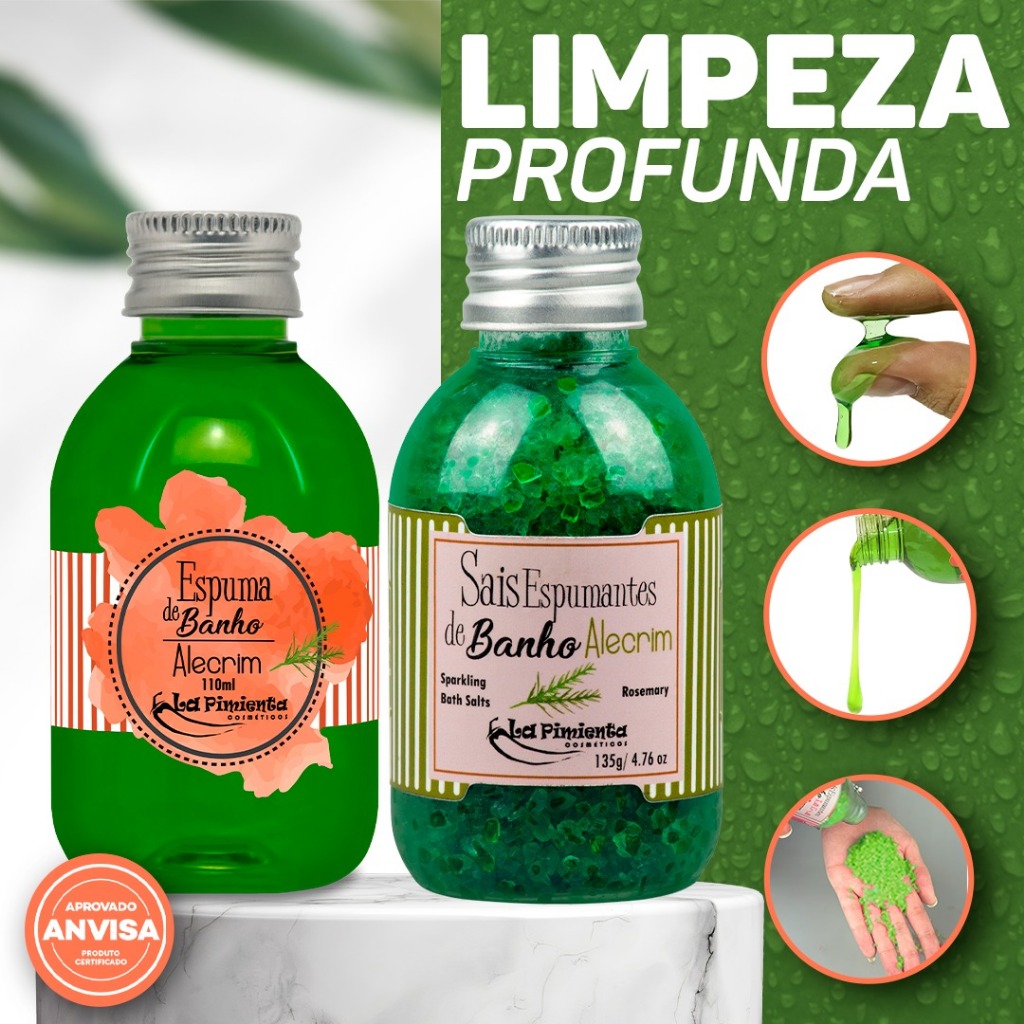 KIT SAIS E ESPUMA DE BANHO TRANSFORME SEU CHUVEIRO OU BANHEIRA EM UM SPA SENSUAL