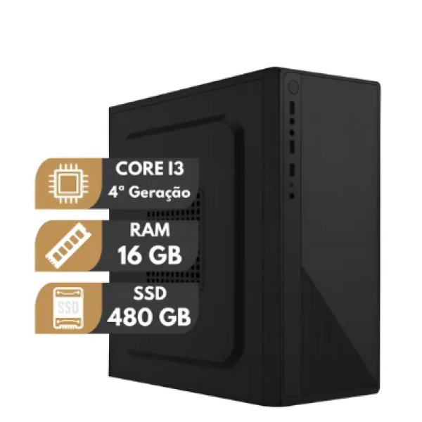 Pc Computador Cpu Core I3 4a Geração 16gb Ddr3 Ssd480gb Wifi 480 Gb 16 Gb Gf