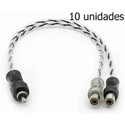 10 Unidades Cabo RCA Y Injetado Svart Techone Antiruido Som Automotivo