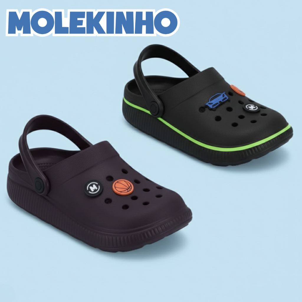Sandália Babuche Infantil Molekinho Menino Bottons EVA Confortável Leve Original em Oferta na Shopee
