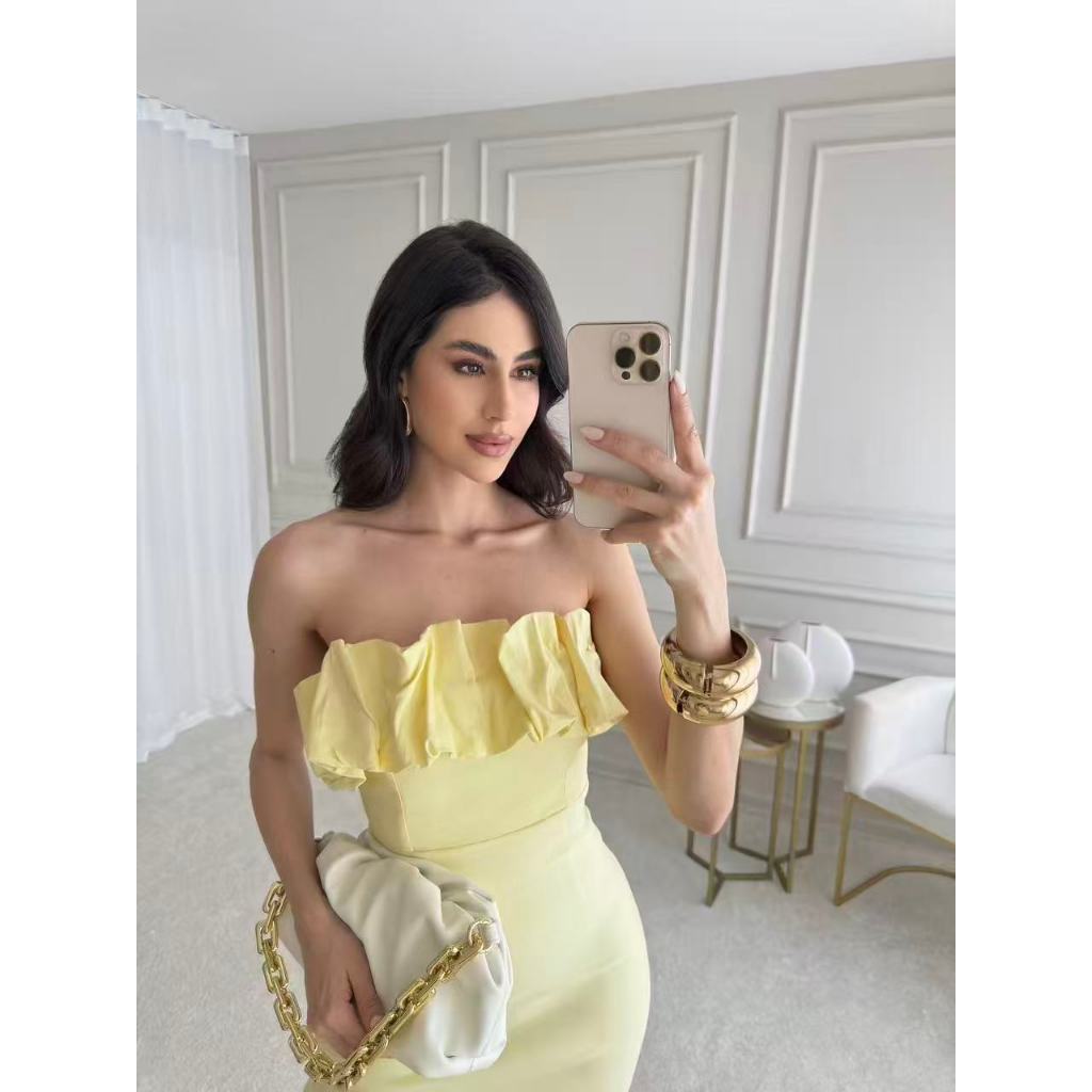 Vestido Tubinho com Babado Estilo Rio de Janeiro em Oferta na Shopee