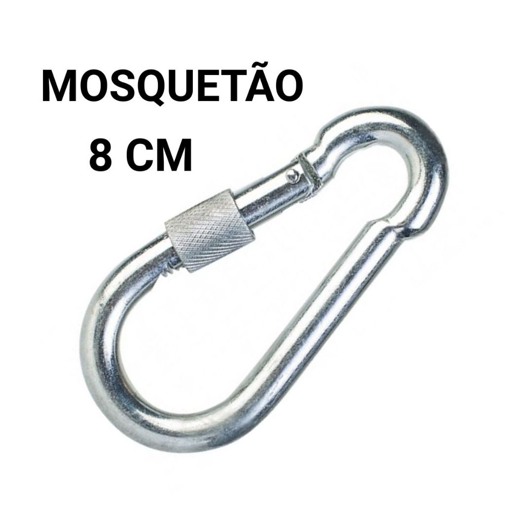 Mosquetão 8cm 8x80 Trava Roscada Academia Profissional Suporta 230kg S/Olhal em Oferta na Shopee
