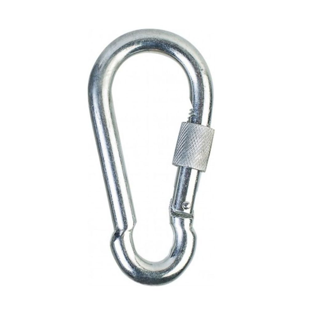 Kit 2 Mosquetão 7cm 7x70 Trava Roscada Academia Profissional Suporta 180kg S/Olhal