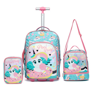 Kit Mochila Lancheira Estojo Unicórnio Spector Menina Infantil Rodinhas Escolar em Oferta na Shopee