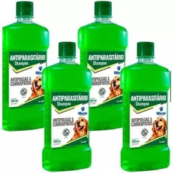 Kit 4 Shampoos Antipulgas, Carrapatos Antiparasitário World Veterinária Dug's para Cães 4 - 500ml