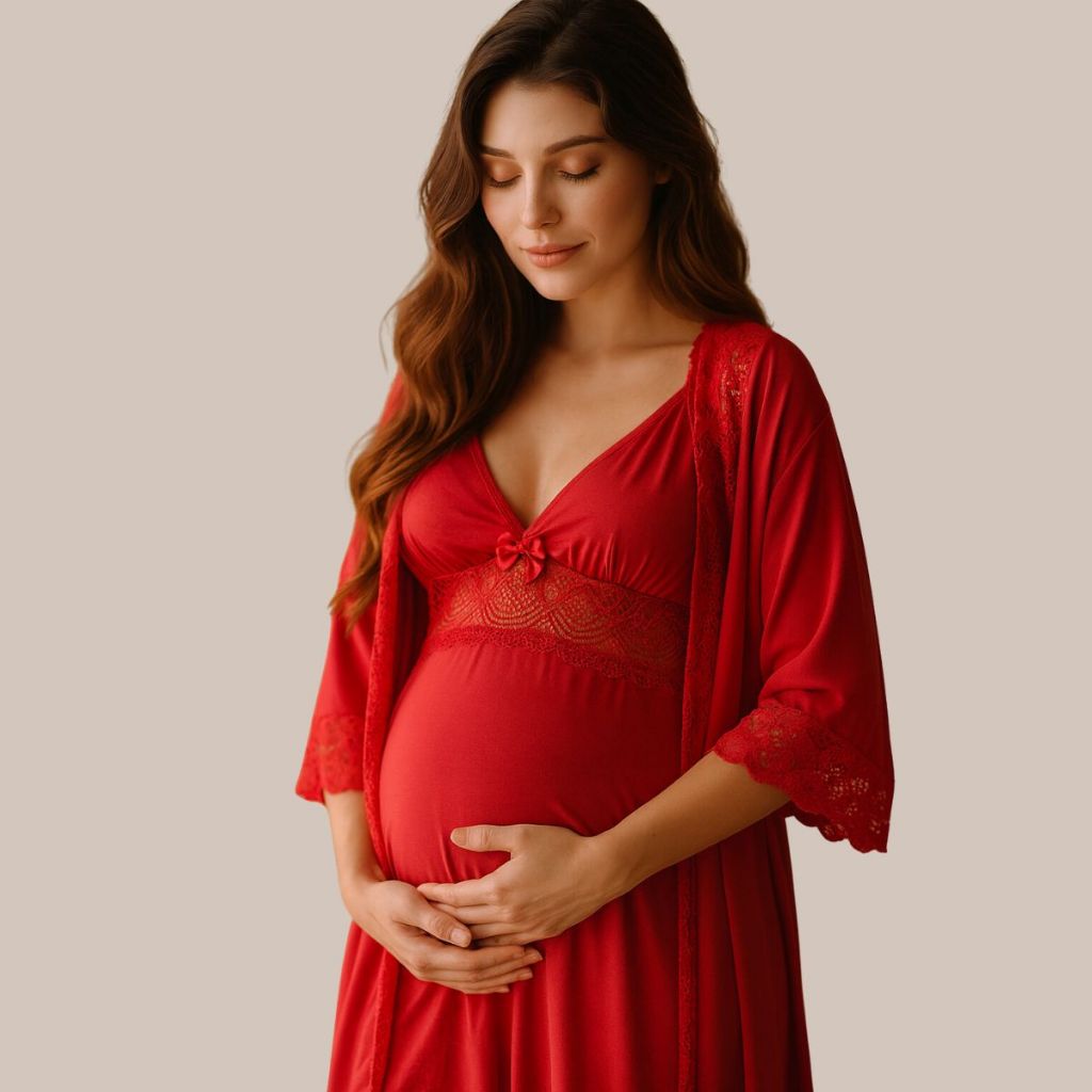 KIT Camisola Amamentação Maternidade e Pós Parto + Robe em Microfibra com Renda. em Oferta na Shopee