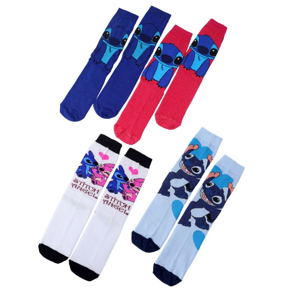 Kit 2 Pares de Meias Divertidas Personagem Cano Alto Juvenil Adulto Unissex Meia Algodão Meia Cano Alto Tamanho 34 ao 43