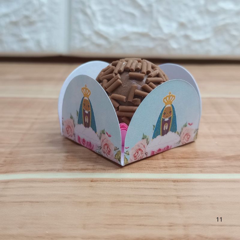 ENVIO RÁPIDO - Forminha Para Doces 4 Pétalas Brigadeiros NOSSA SENHORA APARECIDA Festa Aniversário Lembrancinha em Oferta na Shopee