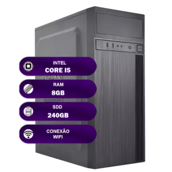 Pc Computador Intel Core I5 8gb Ssd 240gb Wifi 8 Gb