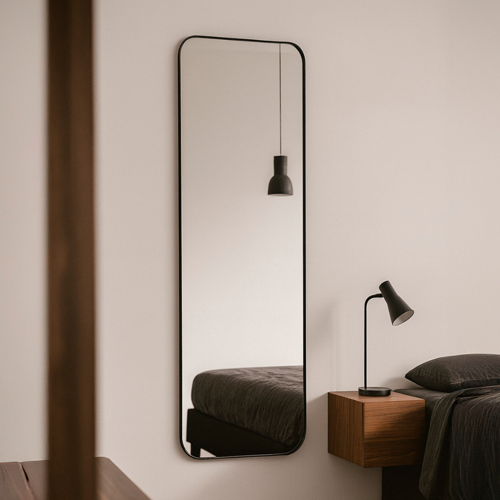 Espelho Retangular Decorativo 36x146 Moldura em Couro Ecológico para Sala Quarto Banheiro em Oferta na Shopee