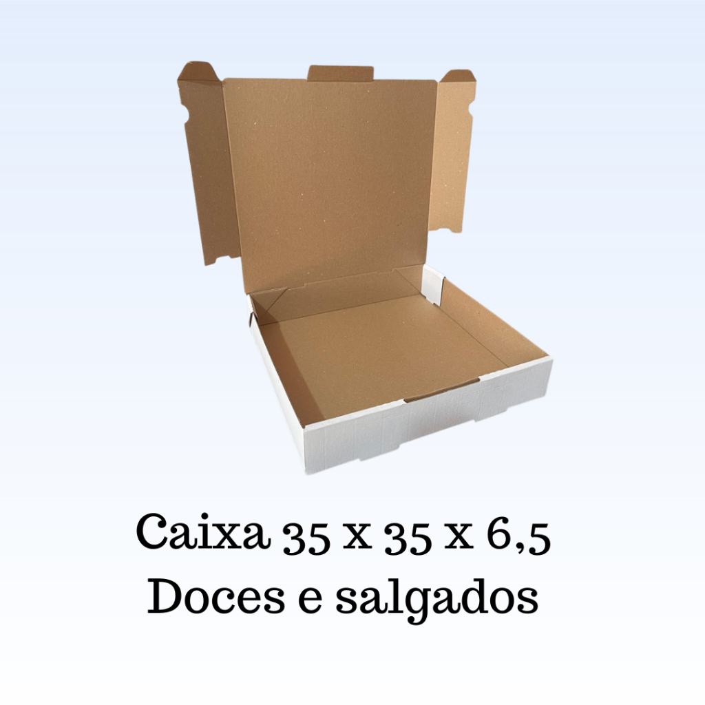 10 Caixas para doces e salgados, pizza e esfirra (cabe 100 unid de doces e salgados) (35x35x6,5)