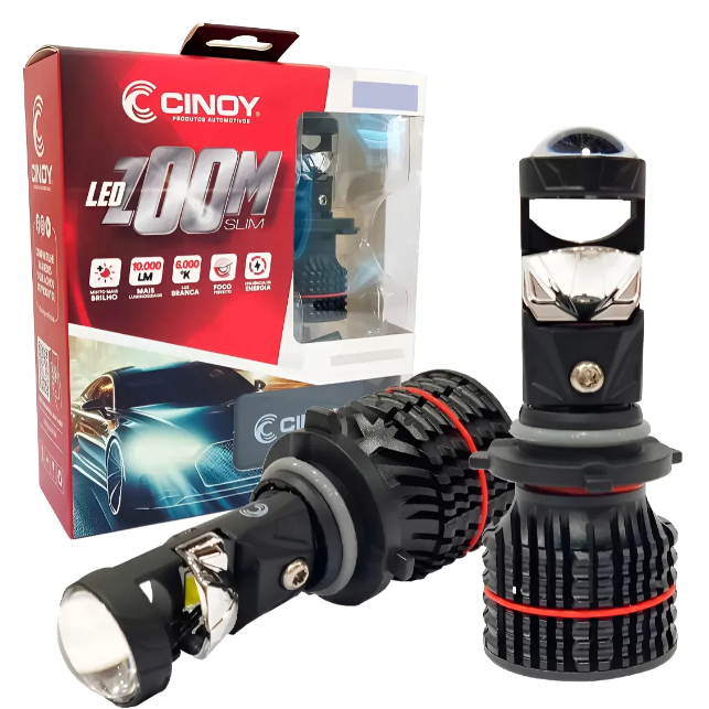 Lâmpada Ultra Led Cinoy Zoom H4 Projetor Canhão 10.000 Lumens 6000k Automotiva 12v