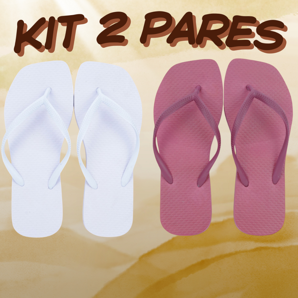 KIT 2 PARES Chinelo Feminino Casual Confortável Antiderrapante Respirável Perfeito Para Caminhadas