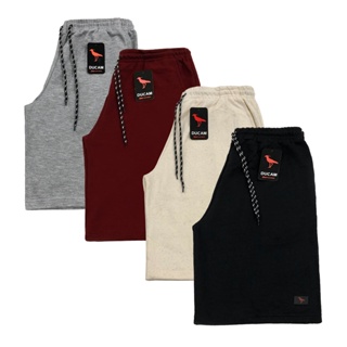 Kit 4 Bermuda Moletom Academia Treino Masculina Algodão Ducam Cores Sortidas 2 Bolsos em Oferta na Shopee