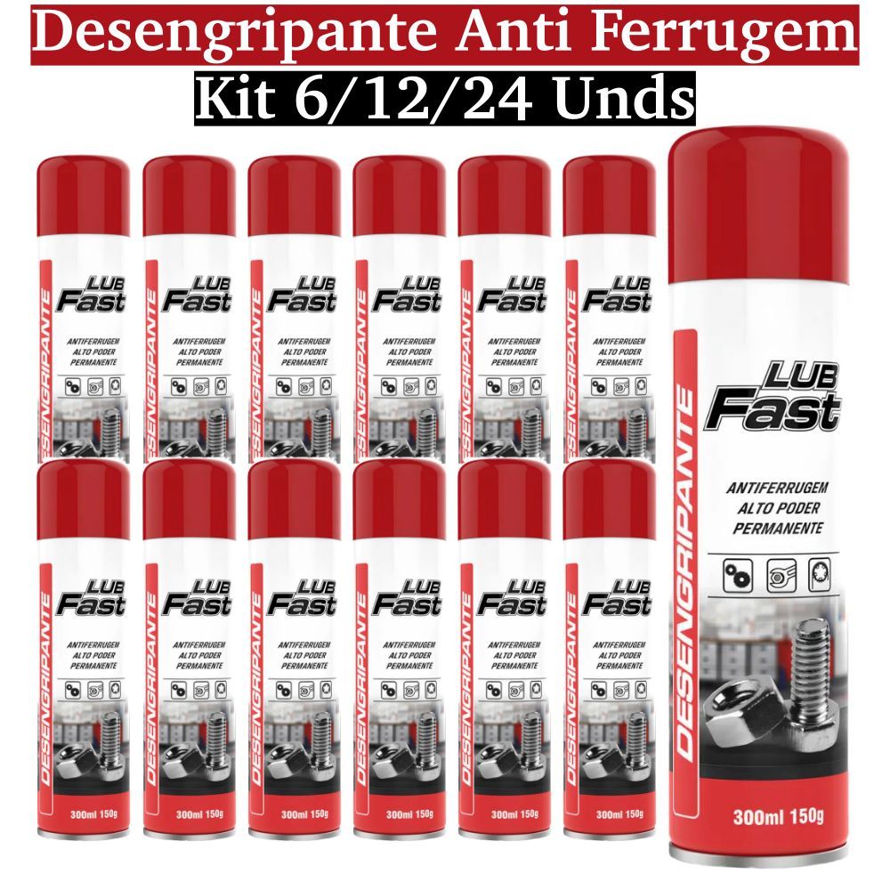 Kit Desengripante Anticorrosivo em Spray c/ 300ml LubFast MUNDIAL PRIME