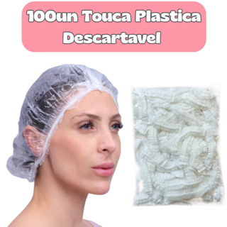 100UN Touca PLASTICA Descartável Amaciamento / Banho Salão de Beleza Spa Estética Clinica em Oferta na Shopee