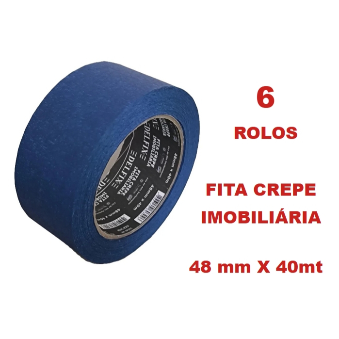 6 Fita crepe imobiliária azul alta qualidade em Oferta na Shopee