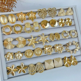 Kit 40 Pares Brincos Sortidos Banhado a Ouro18k e Prata925 Kit Revenda Atacado em Oferta na Shopee