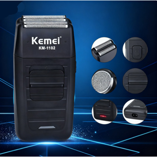 Barbeador Km-1102 Shaver Elétrico Sem Fio Kemei 2 Lâminas em Oferta na Shopee