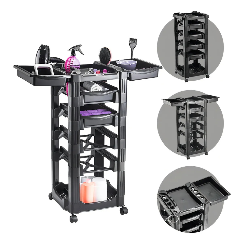 Carrinho auxiliar cabeleireiro multiuso salão beleza barbeiro vegas Dompel em Oferta na Shopee