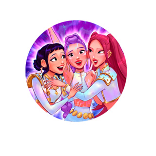 Painel Redondo Tecido Sublimado 50x50cm Guerreiras Do Kpop 01 em Oferta na Shopee