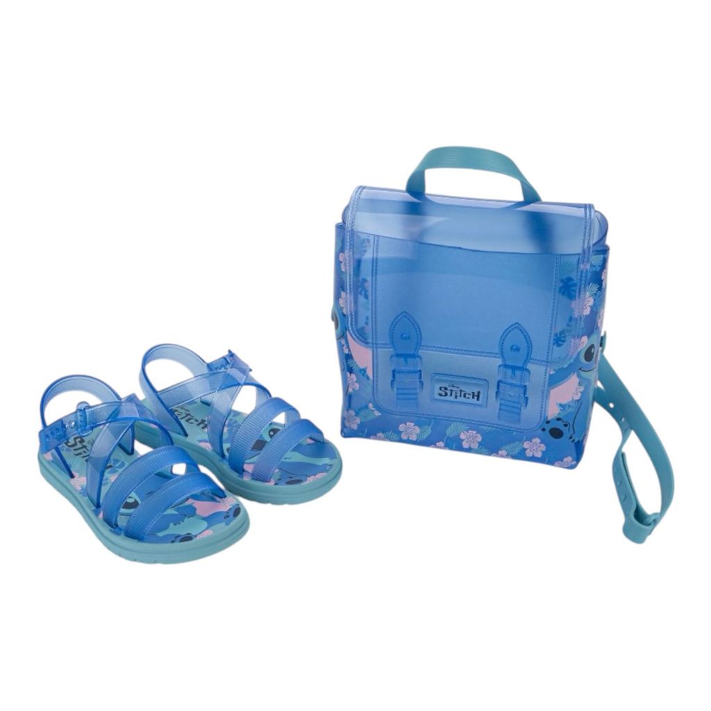 Sandália Stitch Divertidamente Original com NF Sweet Kit + Bag Mochila Disney Grendene Kids 23247 em Oferta na Shopee